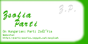 zsofia parti business card